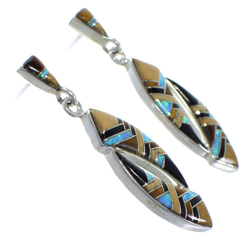 Southwest Multicolor Sterling Silver Earrings EX41020