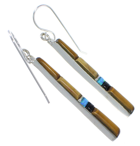 Southwest Tiger Eye And Multicolor Earrings EX41031