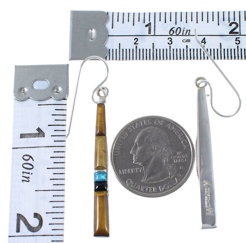 Southwest Tiger Eye And Multicolor Earrings EX41031