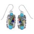 Southwest Multicolor Inlay Silver Earrings EX41068