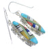 Southwest Multicolor Inlay Silver Earrings EX41068