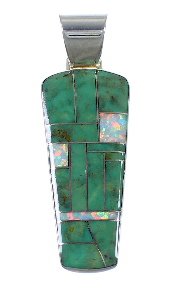 Turquoise Opal Inlay Southwest Pendant PX41651