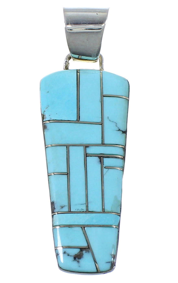 Turquoise And Silver Pendant Southwestern Jewelry PX41741