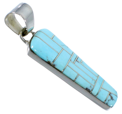 Turquoise And Silver Pendant Southwestern Jewelry PX41741