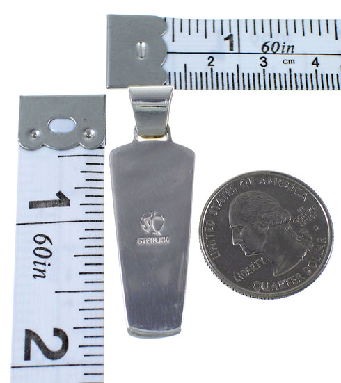 Turquoise Inlay Authentic Sterling Silver Pendant PX41764