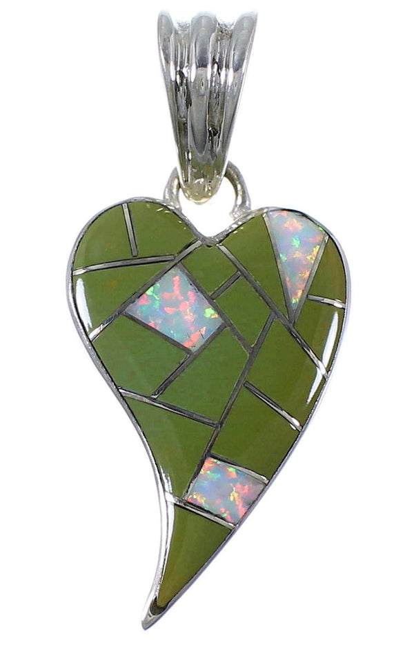 Southwest Turquoise Opal Heart Pendant PX41803