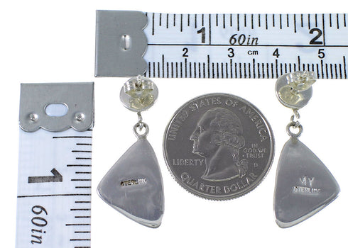 Southwest Sterling Silver And Jet Earrings EX44498
