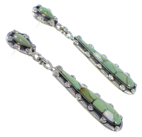 Turquoise And Opal Southwestern Earrings EX41085