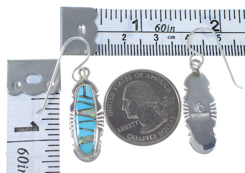 Turquoise And Opal Inlay Silver Earrings EX41134