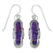 Magenta Turquoise Inlay Silver Earrings EX41139