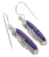 Magenta Turquoise Inlay Silver Earrings EX41139