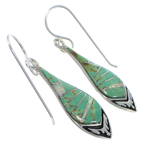Turquoise And Opal Southwestern Earrings EX41165
