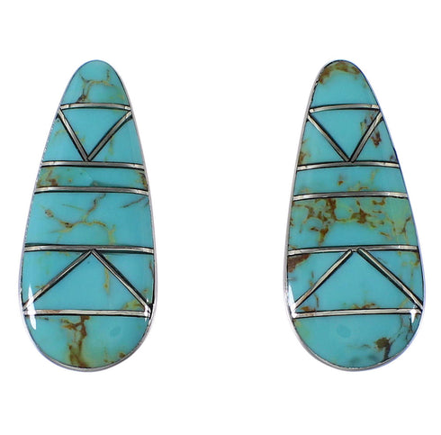 Southwestern Turquoise Sterling Silver Earrings EX44835