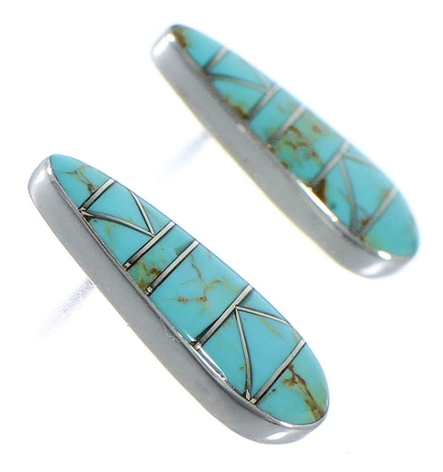 Southwestern Turquoise Sterling Silver Earrings EX44835