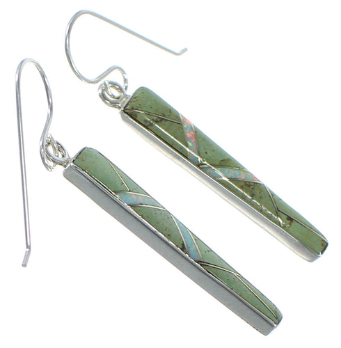 Southwestern Silver Turquoise And Opal Earrings EX44850
