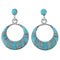 Turquoise And Opal Inlay Silver Post Dangle Earrings AX48666