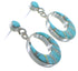 Turquoise And Opal Inlay Silver Post Dangle Earrings AX48666