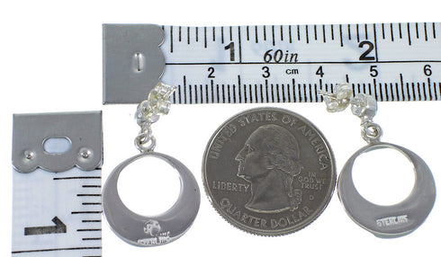 Turquoise And Opal Inlay Silver Post Dangle Earrings AX48666