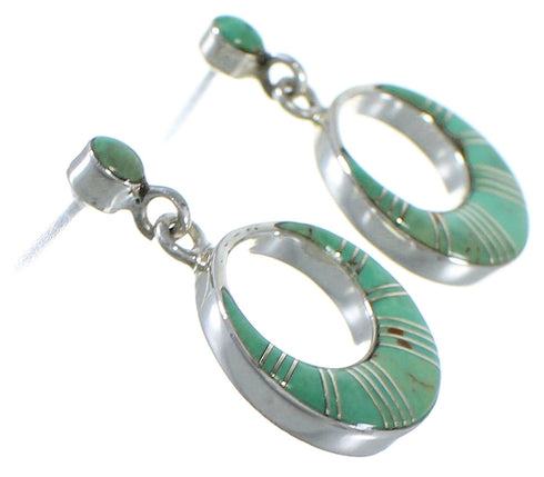 Turquoise Silver Post Dangle Earrings AX48674