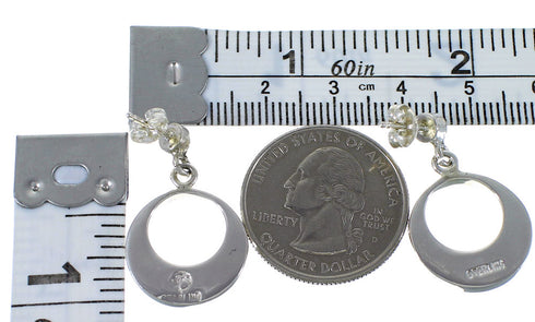 Turquoise Silver Post Dangle Earrings AX48674