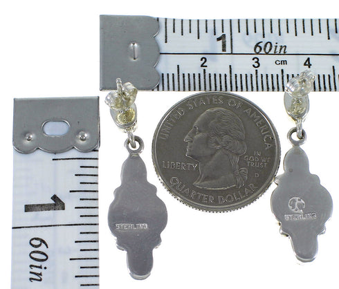 Genuine Sterling Silver Turquoise Post Dangle Earrings AX48689