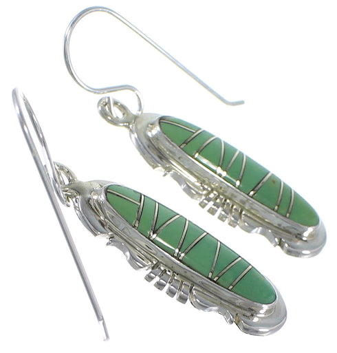 Southwestern Silver Jewelry Turquoise Hook Dangle Earrings AX48819