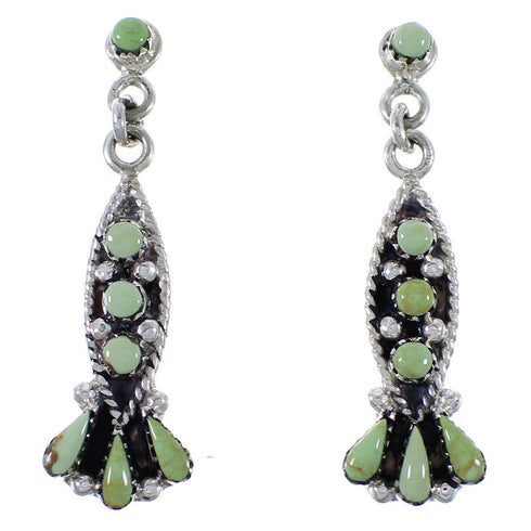 Genuine Sterling Silver Southwest Turquoise Earrings CX46367