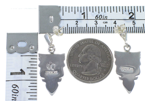 Silver Southwestern Turquoise Post Dangle Earrings CX46395