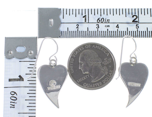 Southwest Turquoise Genuine Sterling Silver Heart Earrings CX46444