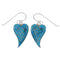Sterling Silver Heart And Turquoise Hook Dangle Earrings CX46447