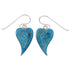 Sterling Silver Heart And Turquoise Hook Dangle Earrings CX46447