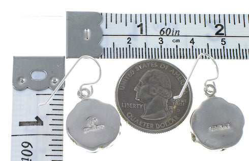 Southwest Turquoise And Silver Hook Dangle Earrings CX46504