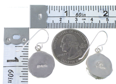 Southwest Dragonfly Flower Turquoise Sterling Silver Earrings CX46509