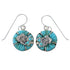 Silver Turquoise Dragonfly Flower Hook Dangle Earrings CX46511