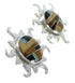 Southwest Sterling Silver Multicolor Sun Post Earrings AX49097