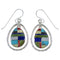 Southwestern Silver Multicolor Inlay Hook Dangle Earrings AX49162