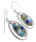 Southwestern Silver Multicolor Inlay Hook Dangle Earrings AX49162