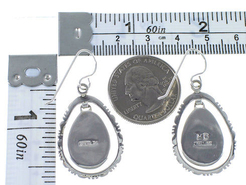 Southwestern Silver Multicolor Inlay Hook Dangle Earrings AX49162