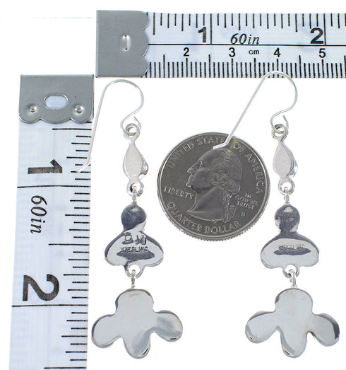 Magenta Turquoise Sterling Silver Hook Dangle Earrings Jewelry AX49199