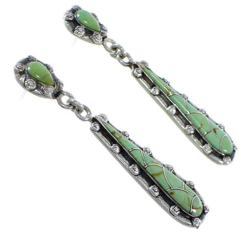 Turquoise Jewelry Silver Southwestern Post Dangle Earrings CX46578