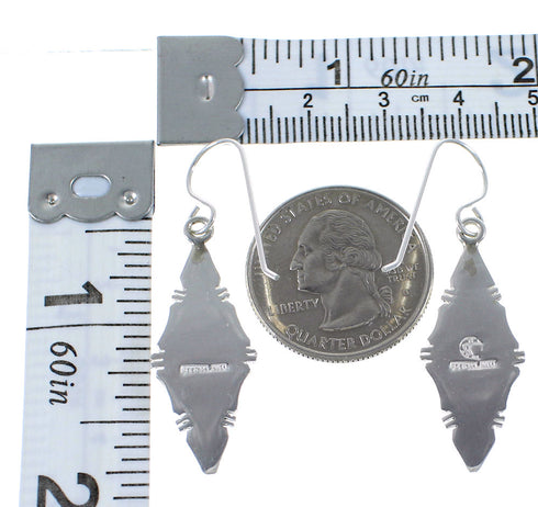 Silver Turquoise Southwest Hook Dangle Earrings CX45689