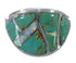 Southwestern Turquoise And Opal Silver Ring Size 8-1/2 EX44719