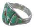Southwestern Turquoise And Opal Silver Ring Size 8-1/2 EX44719