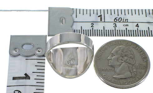 Turquoise And Opal Sterling Silver Ring Size 7-1/4 EX44729