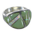 Turquoise And Opal Inlay Sterling Silver Ring Size 8-1/2 EX44740
