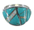 Sterling Silver Turquoise And Opal Silver Inlay Ring Size 6 EX44753