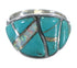 Sterling SilverTurquoise And Opal Inlay Ring Size 8-3/4 EX44745