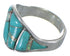 Turquoise And Opal Sterling Silver Ring Size 4-3/4 EX44748