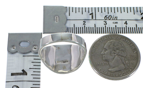 Southwestern Turquoise And Opal Silver Ring Size 7-1/2 EX44736