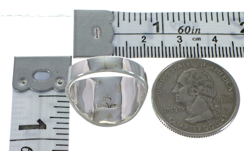 Turquoise And Opal Sterling Silver Ring Size 4-3/4 EX44748